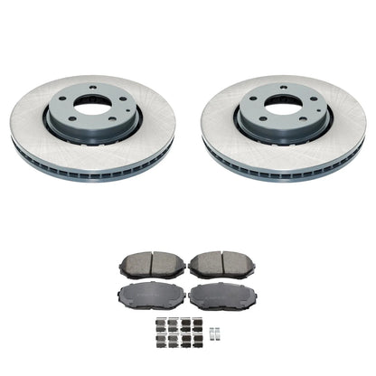 Set of 2 Front Rotors & Akebono ProACT Ceramic Brake Pads for CX-5 (2022–2023)