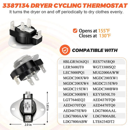 Dryer Thermal Fuse & Cycling Thermostat for