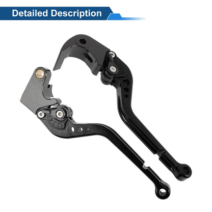 Adjustable Brake Clutch Levers Set of 2 for Suzuki GSXR1000 (2005–2006) Black