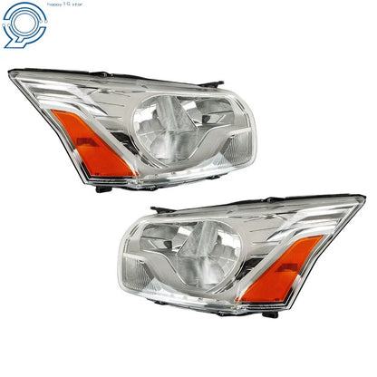 Set of 2 Halogen Headlights for Ford Transit (2015–2021) Chrome Clear Lens