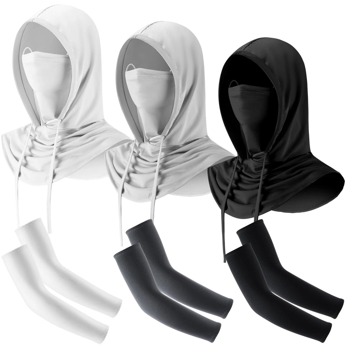 Set of 6 Balaclava Ski Masks and Arm Sleeves for Outdoor Activities