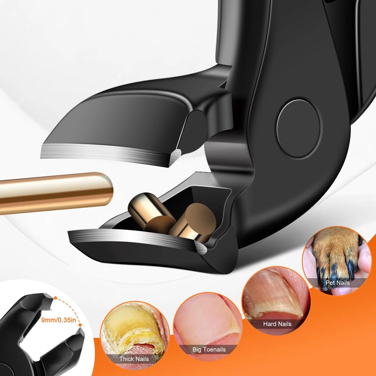 Toenail Clippers for Seniors - Long Handle Wide Jaw Stainless Steel