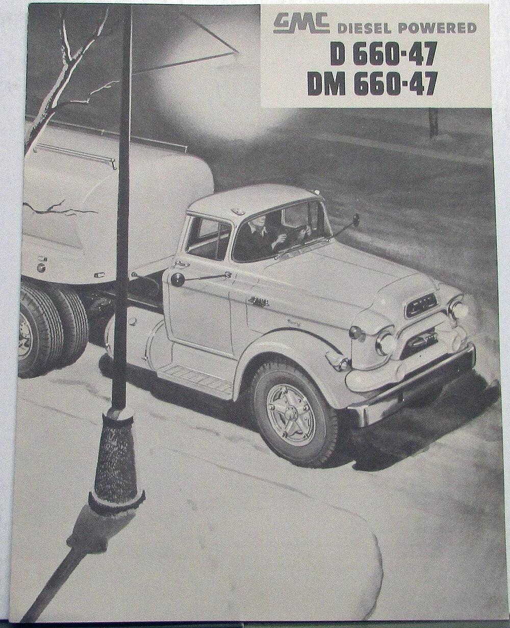 Sales Brochure Folder for 1955 GMC D & DM 660 47 Diesel Trucks