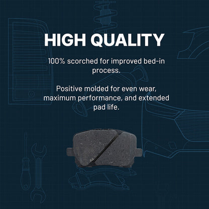 Set of 4 NAO Brake Pads for Volvo S60 (2001–2009)