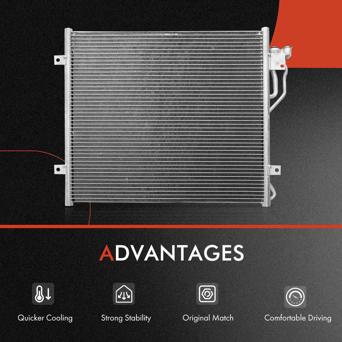 A-Premium Radiator & A/C Condenser Cooling Kit for Jeep Liberty (2002–2005) 8012481, 52079728AB, 52079729AB