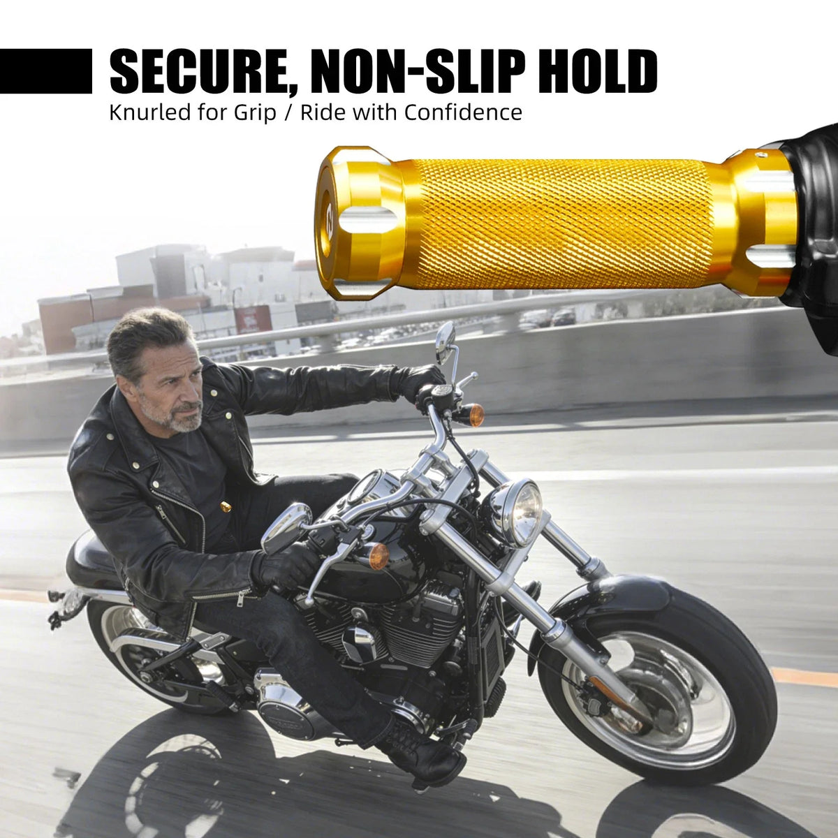 Knurled Handlebar Hand Grip for Harley Dyna Low Rider (FXDL, FXDLS, FXDLI, FXRS-Conv)