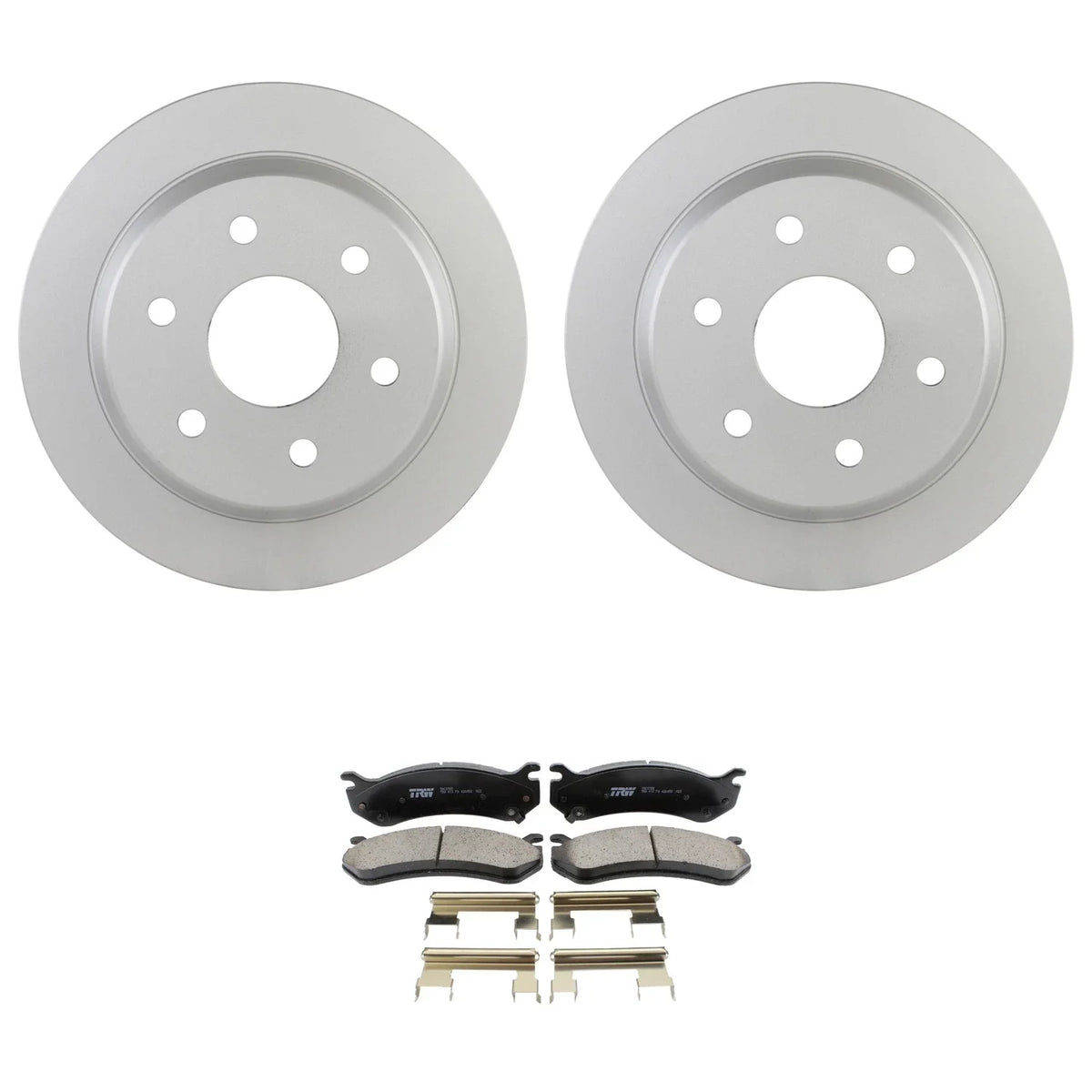 Bosch QuietCast Rear Rotors & TRW Pro Ceramic Disc Brake Pads for Sierra 1500