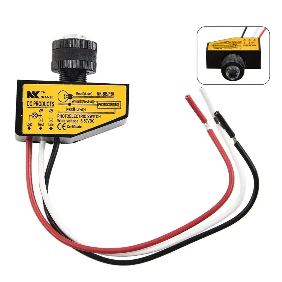 Dusk Dawn Photocell Light Switch for DC12V-48V (8-50V)
