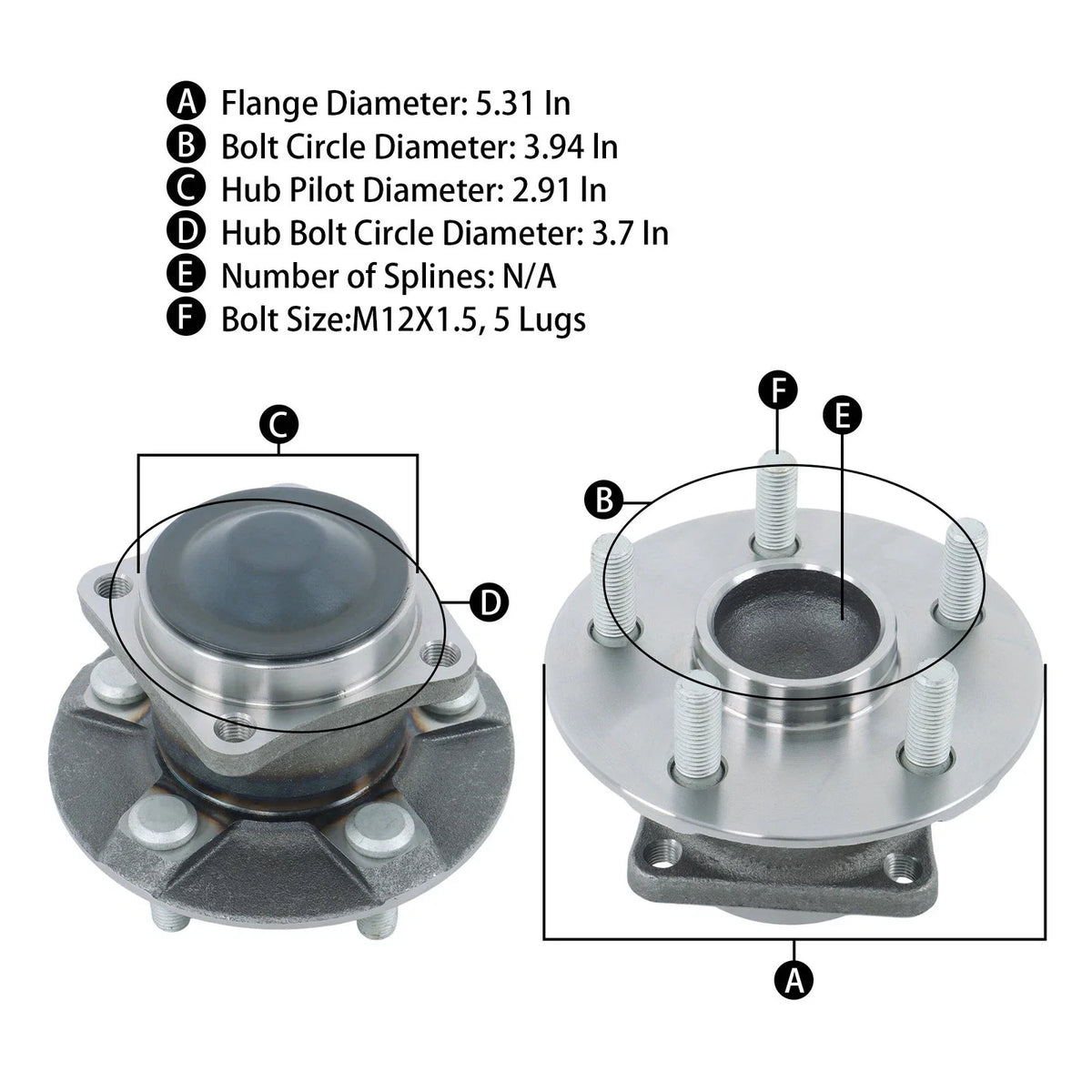 2X Rear Wheel Bearings Hubs for Toyota Celica Corolla Matrix Pontiac Vibe (2000–2015)