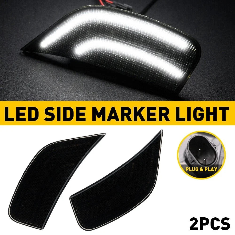 White Side Marker Lights for Cadillac Escalade, Chevy Suburban, GMC Yukon (2021–2023)