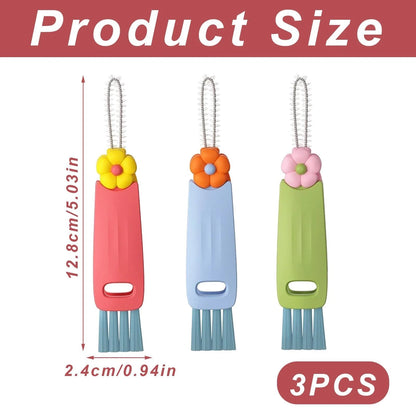 3-Pack Rotatable Cup Lid Gap Cleaning Brush Set for Baby Bottle
