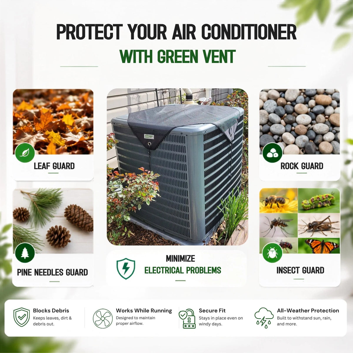 36" x 36" Mesh Leaf Guard Cover for Central Air Conditioner