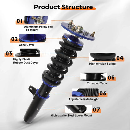 Coilovers for BMW E46 325i 330i (2001–2005) Adjustable Height Suspension Kits