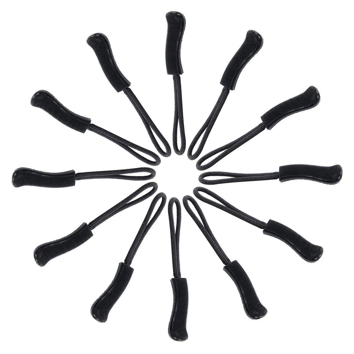 Set of 4 Durable Zipper Pulls for Universal Use (Black)
