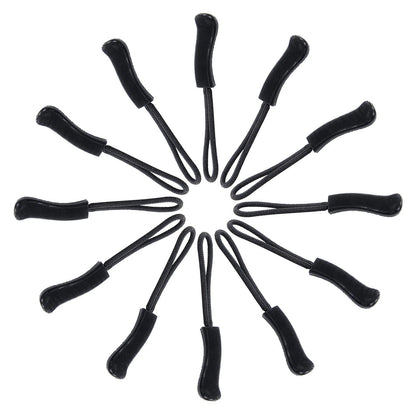 Set of 4 Durable Zipper Pulls for Universal Use (Black)