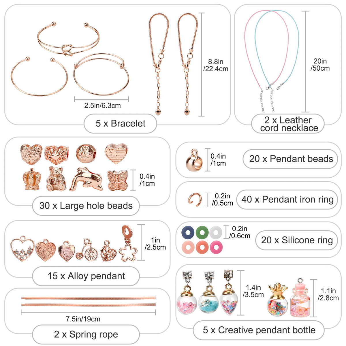 2X Acrylic Beads Jewelry Craft Set for DIY Bracelet Necklace Making