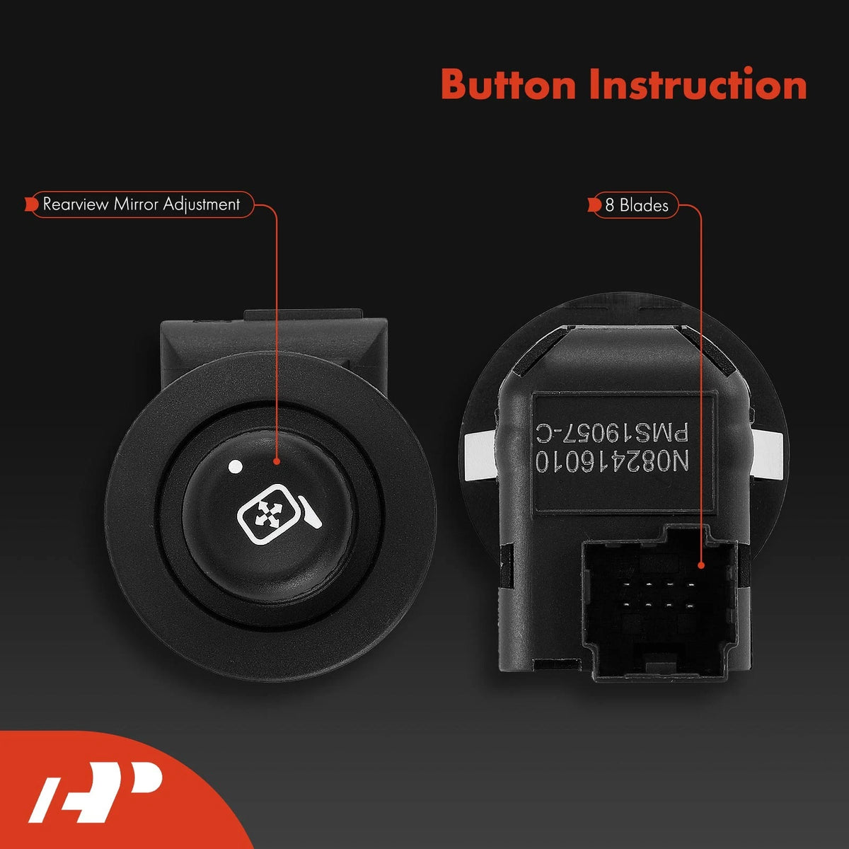 Front Driver Power Mirror Switch for Ford F-150 F-250 (2005–2014) 5L3Z17B676AAA, 7L3Z17B676AA, MRS13