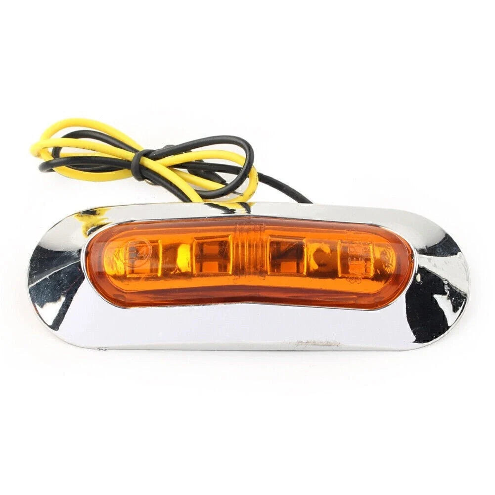 Set of 4 LED Side Clearance Marker Lights for Truck Trailer Pickup (12V 24V)