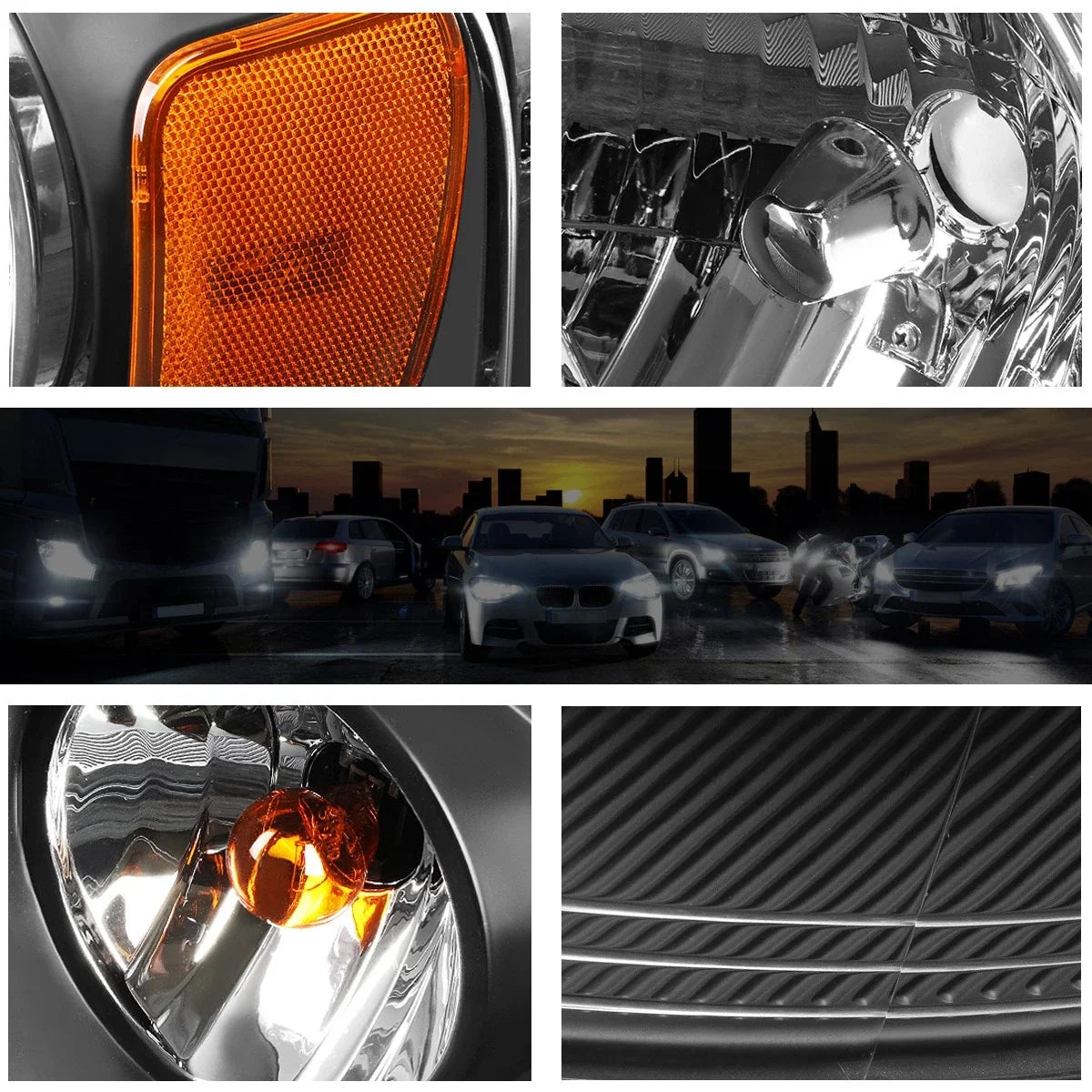 Headlight and Amber Side Corner Lamps Pair for Ford F150 (2004–2008)