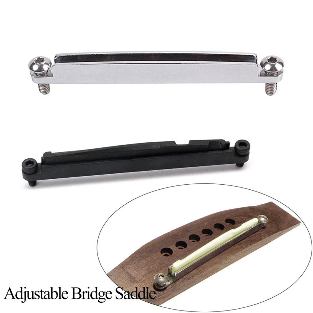 Set of 2 Adjustable Bridge Saddle Tools Nut for Acoustic Guitar L008-A002-Set