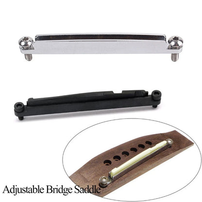 Set of 2 Adjustable Bridge Saddle Tools Nut for Acoustic Guitar L008-A002-Set
