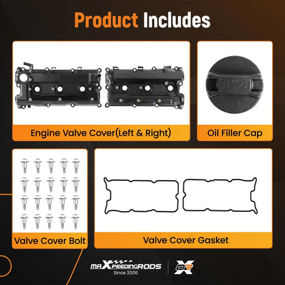 Engine Valve Cover Set for Nissan Pathfinder Infiniti QX4 3.5L (2002–2004)