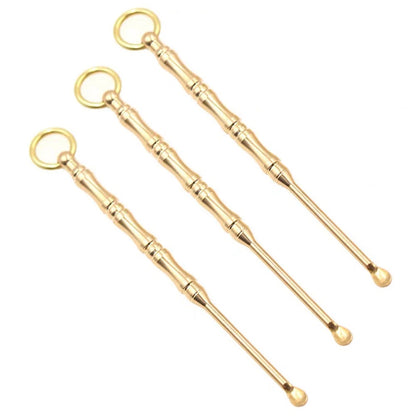 Brass Vintage Bamboo Ear Pick Tool Key Chain