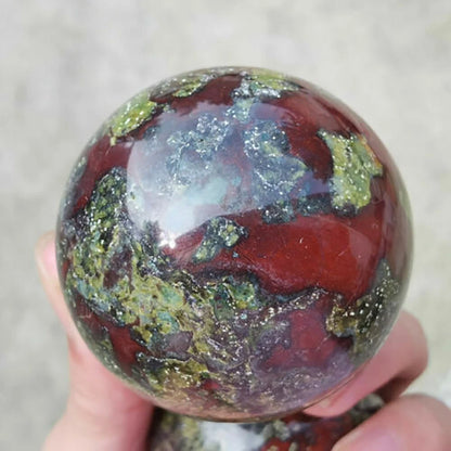 Natural Dragon Blood Stone Ball Quartz Crystal Sphere 45mm