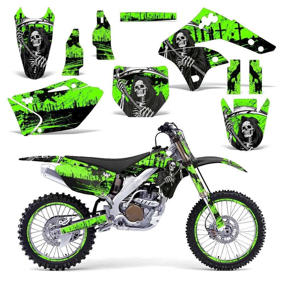 Graphic Stickers +#PLT/RIM Decals for Kawasaki KX250F (2006–2008)