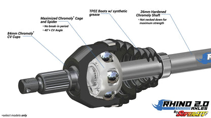 SuperATV Rhino 2.0 Heavy Duty Axle for Can-Am Maverick Turbo (REAR)