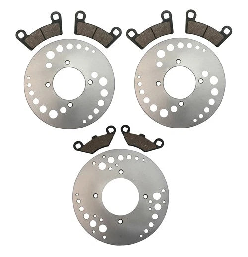 Front & Rear Disc Brake Rotors, Semi-Metallic Pads for Polaris Outlaw 450 S (2008) - KIT-20224782023430