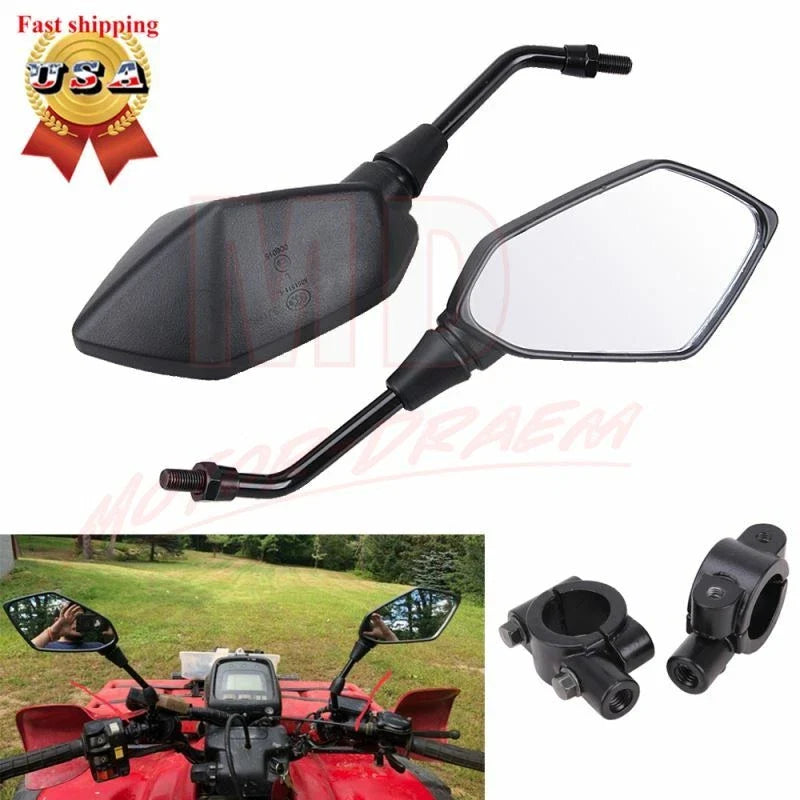 Set of 2 Rear View Mirrors for Honda TRX 250 350 400 450 (2000–2023)