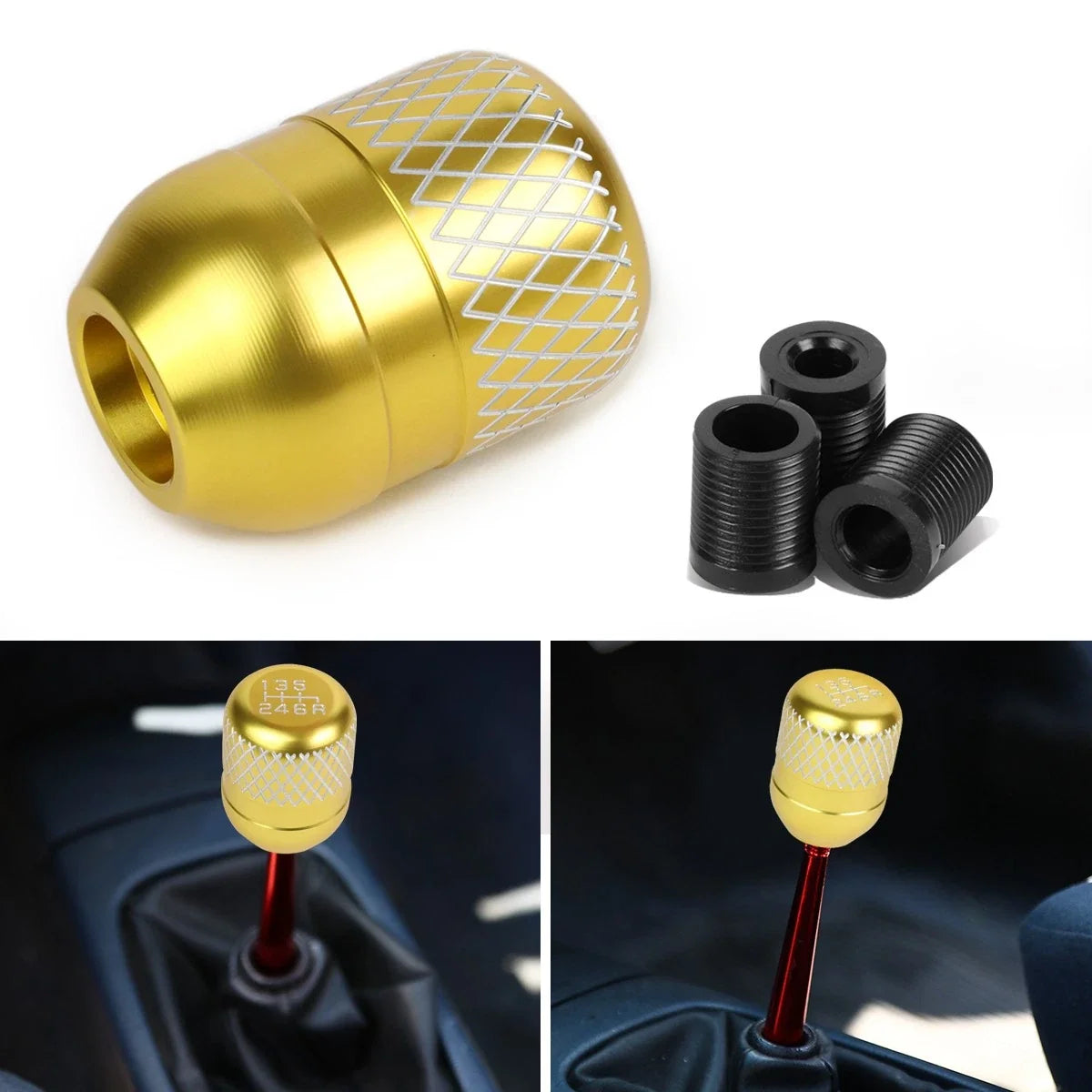 42mm Racing Manual 6-Speed Aluminum Shift Knob for Universal JDM Type-R