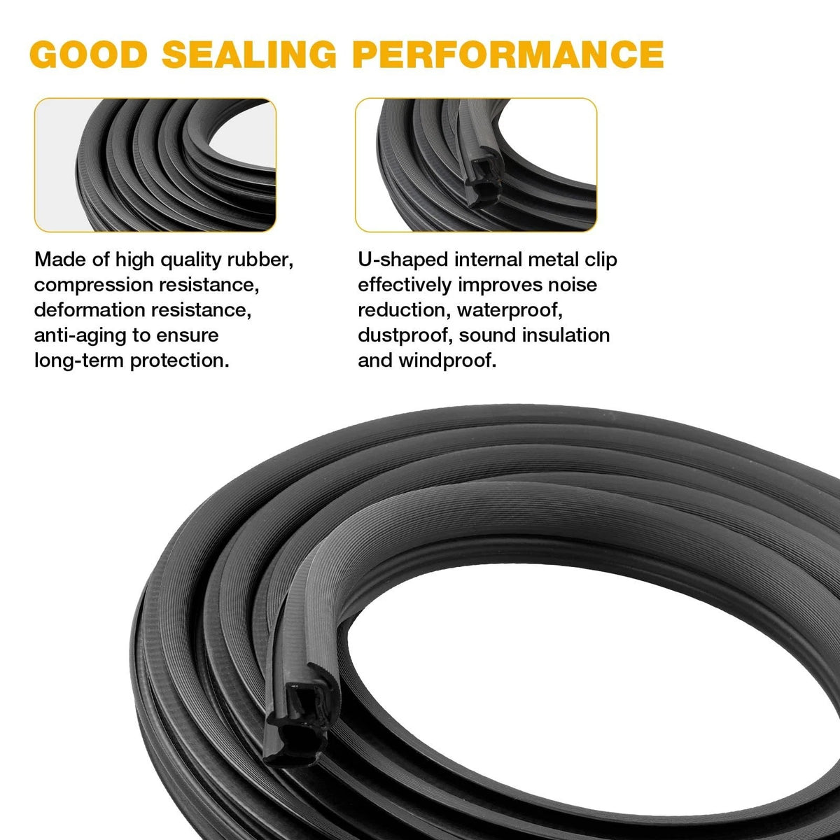 2X Front Door Weather Strip Seal for Chevrolet Avalanche (2007–2014)