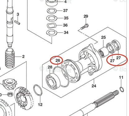 Lower Unit Oil Seal Kit 2X 09282-25001 09280-92004 for Suzuki Marine (70-90 HP)