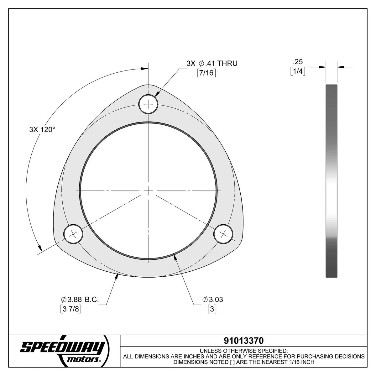 3 Inch Steel Exhaust Collector Ring for Speedway (91013370)