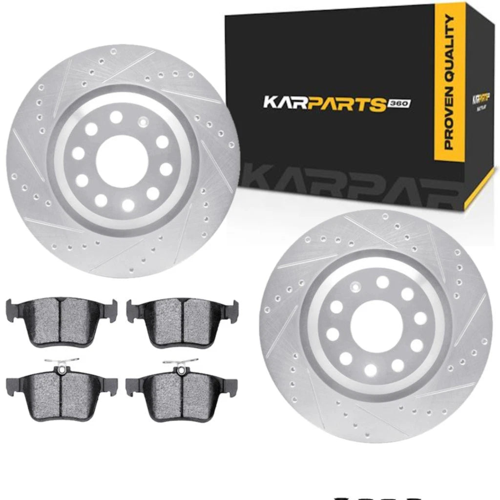 Rotor Set for Volkswagen Golf R (2015–2019) ALX-PAU-DF-7612-74036-CLA2, Drilled & Slotted