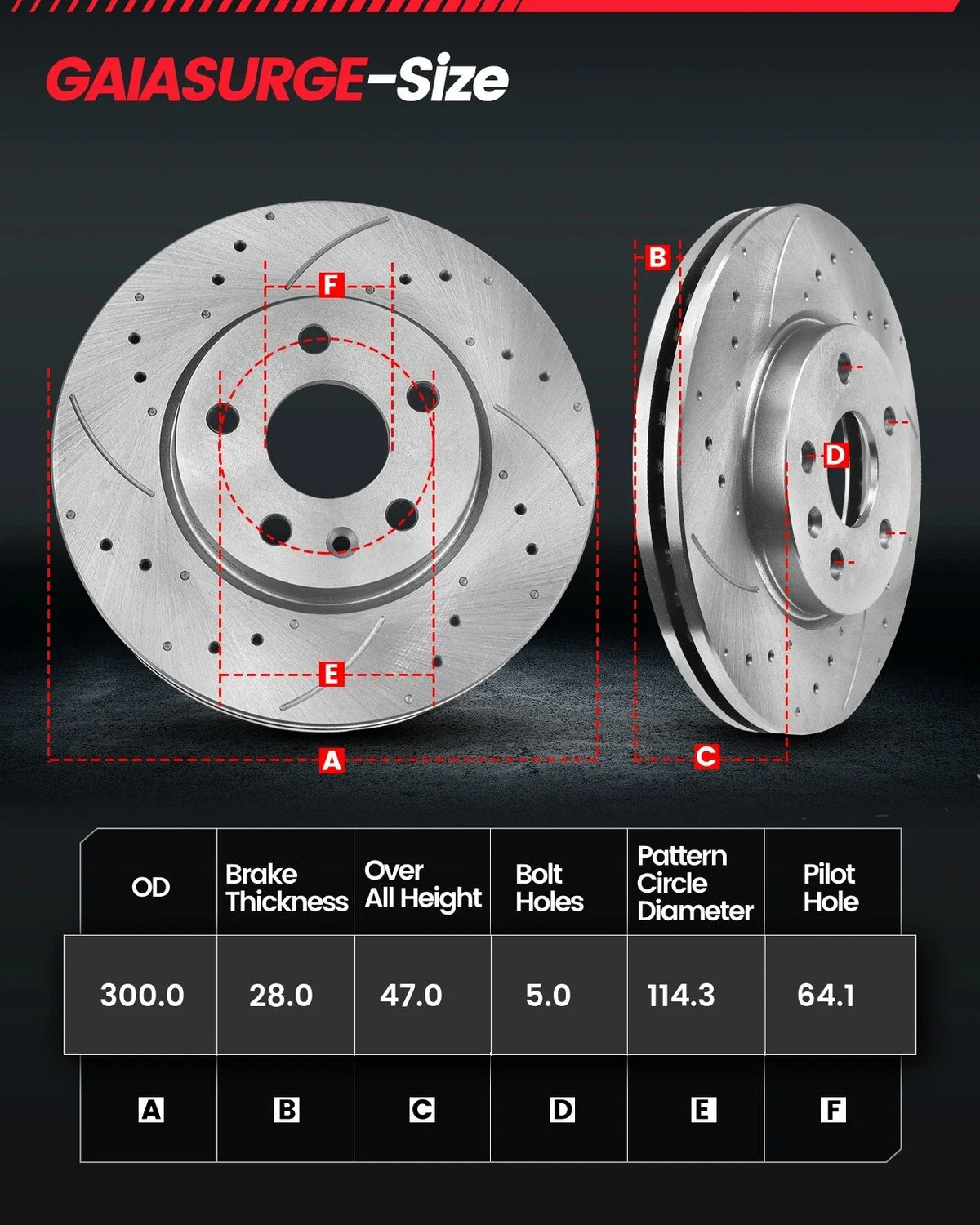 Set of 2 Drilled Rotors & Brake Pads for Acura TL (2004–2008)