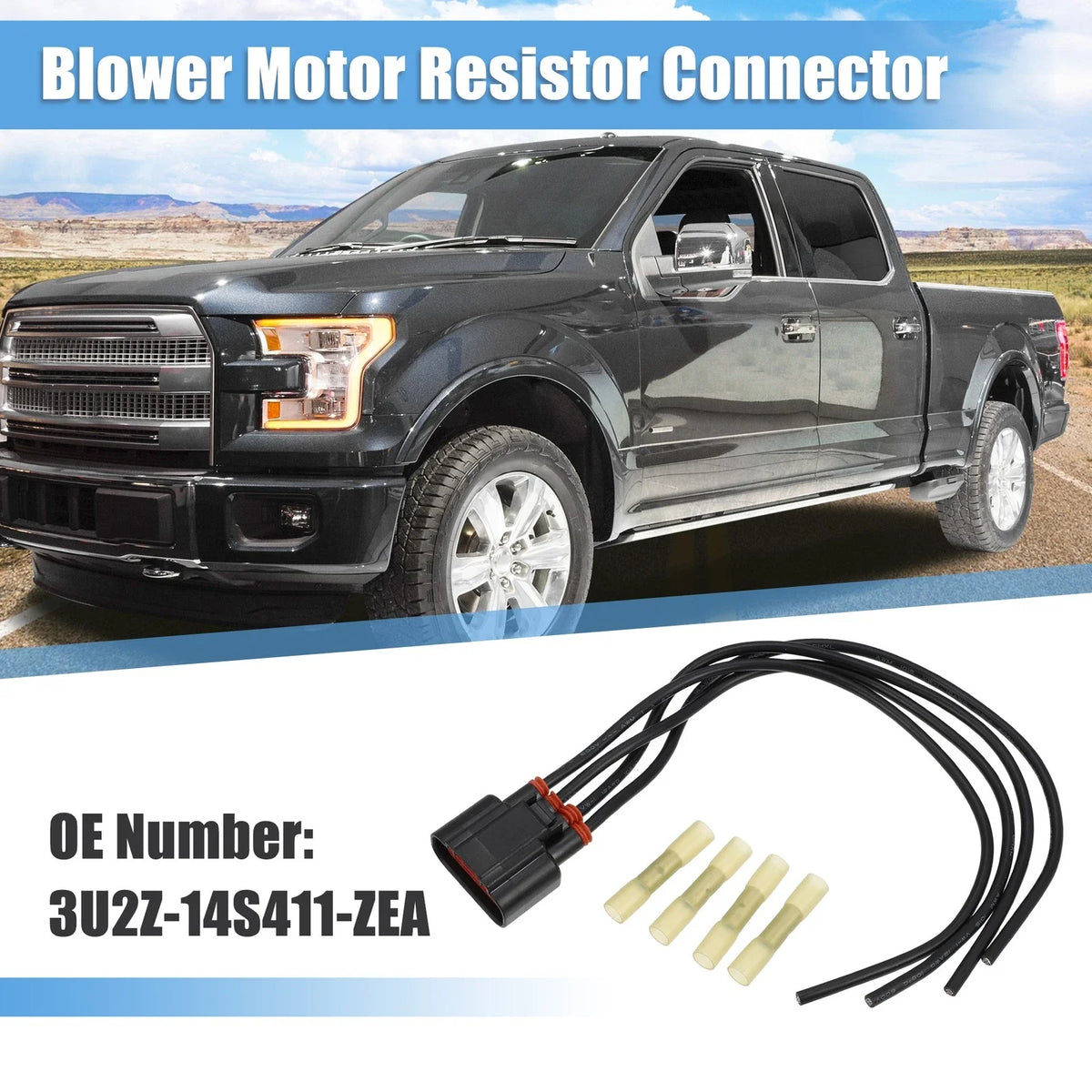 Motor Resistor Repair Connector Plug Harness for Ford (2003–2007) 3U2Z14S411ZEA