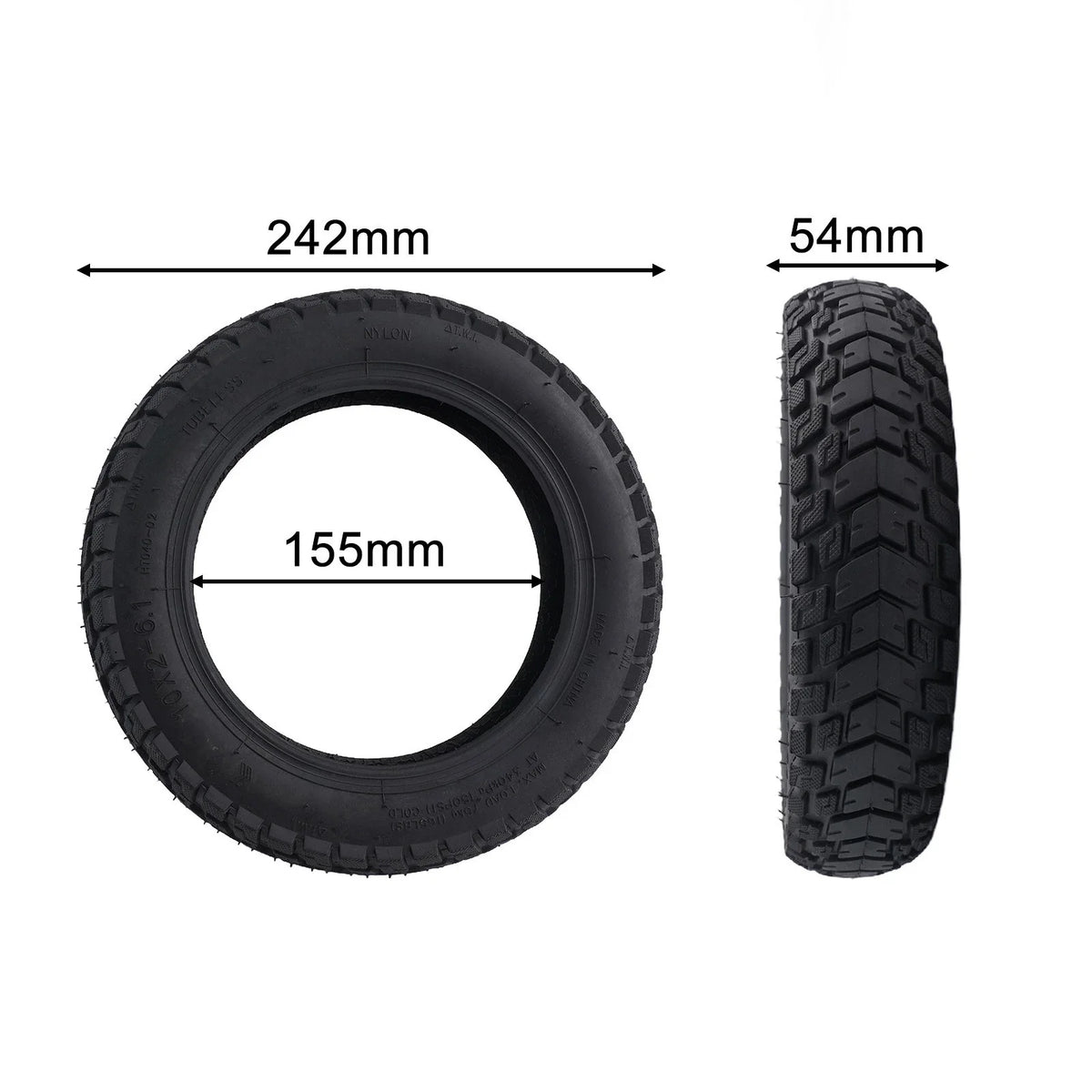 10x2-6.1 Tubeless Tyre for M365 Electric Scooter (0–0)