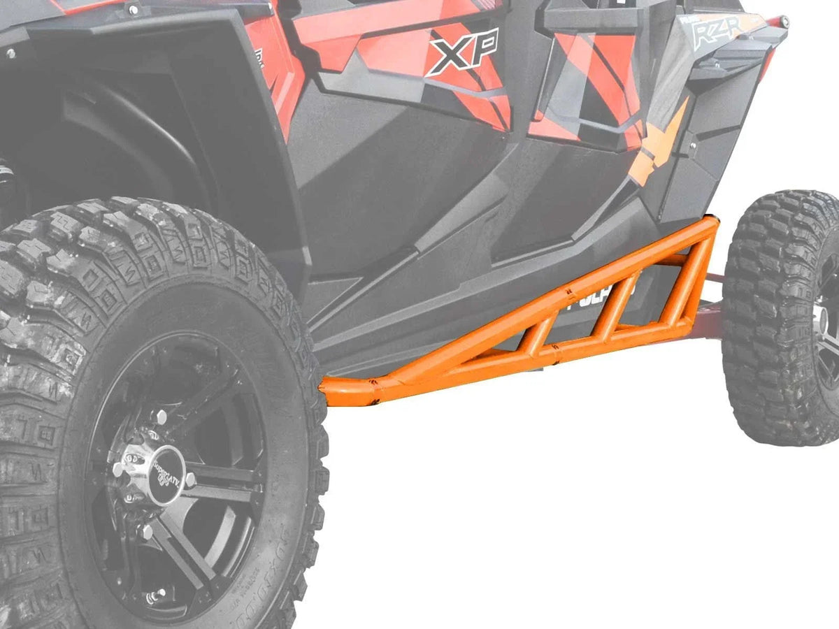 SuperATV Rock Slider Nerf Bars for Polaris RZR XP 4 Turbo (2016–2023) - Orange