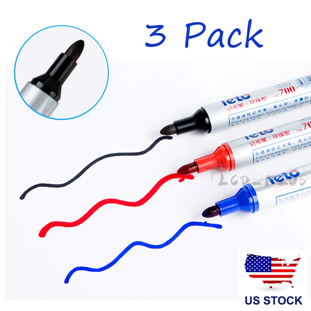 3X Waterproof Permanent Paint Marker Pen for Car Tire Tread Rubber