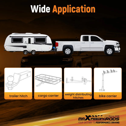 2 Inch Rear Trailer Hitch Receiver Kit for M998 M151A1 (Bolt-On, Carbon Steel)