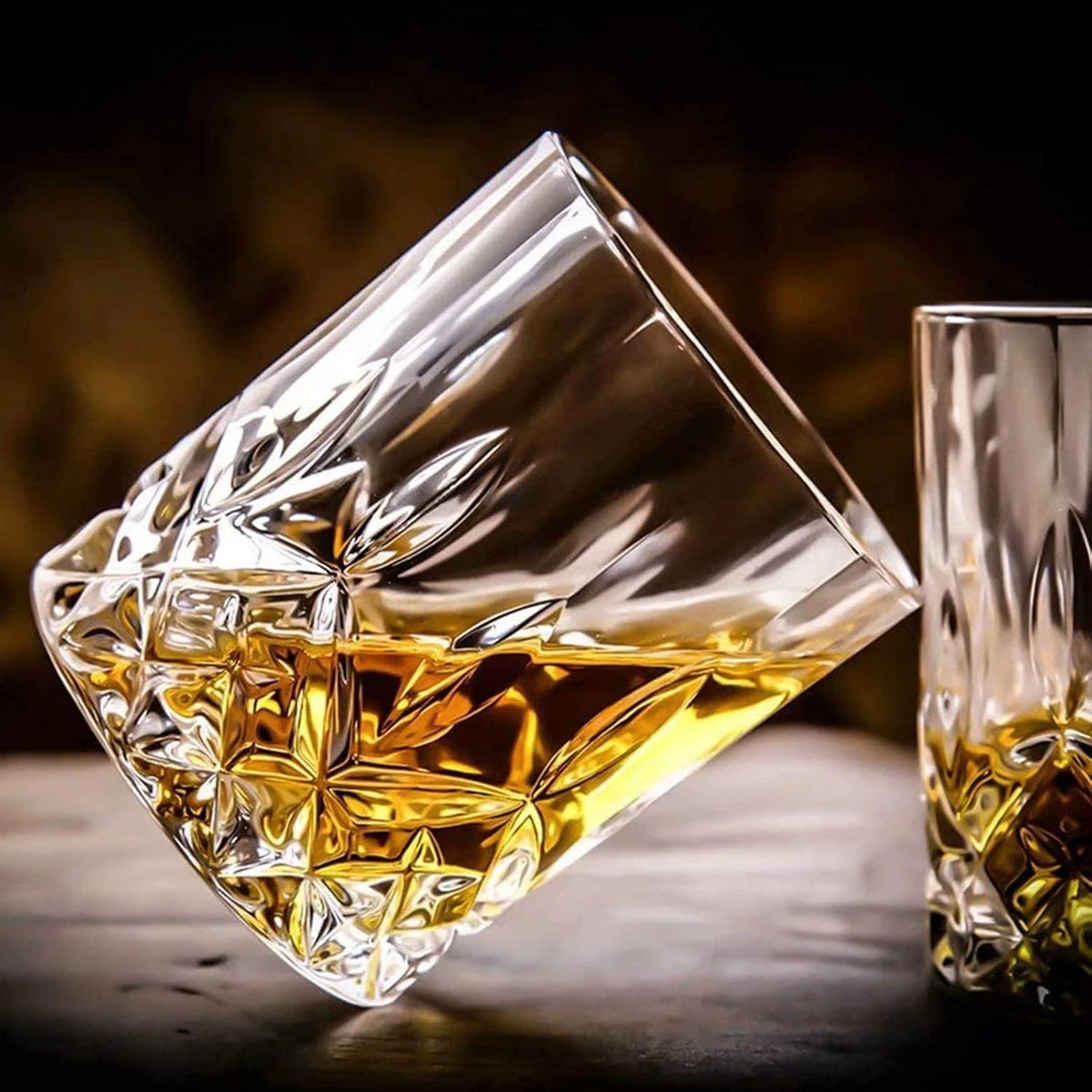 Crystal Whiskey Glasses Set of 8 for Old Fashioned (11 OZ)