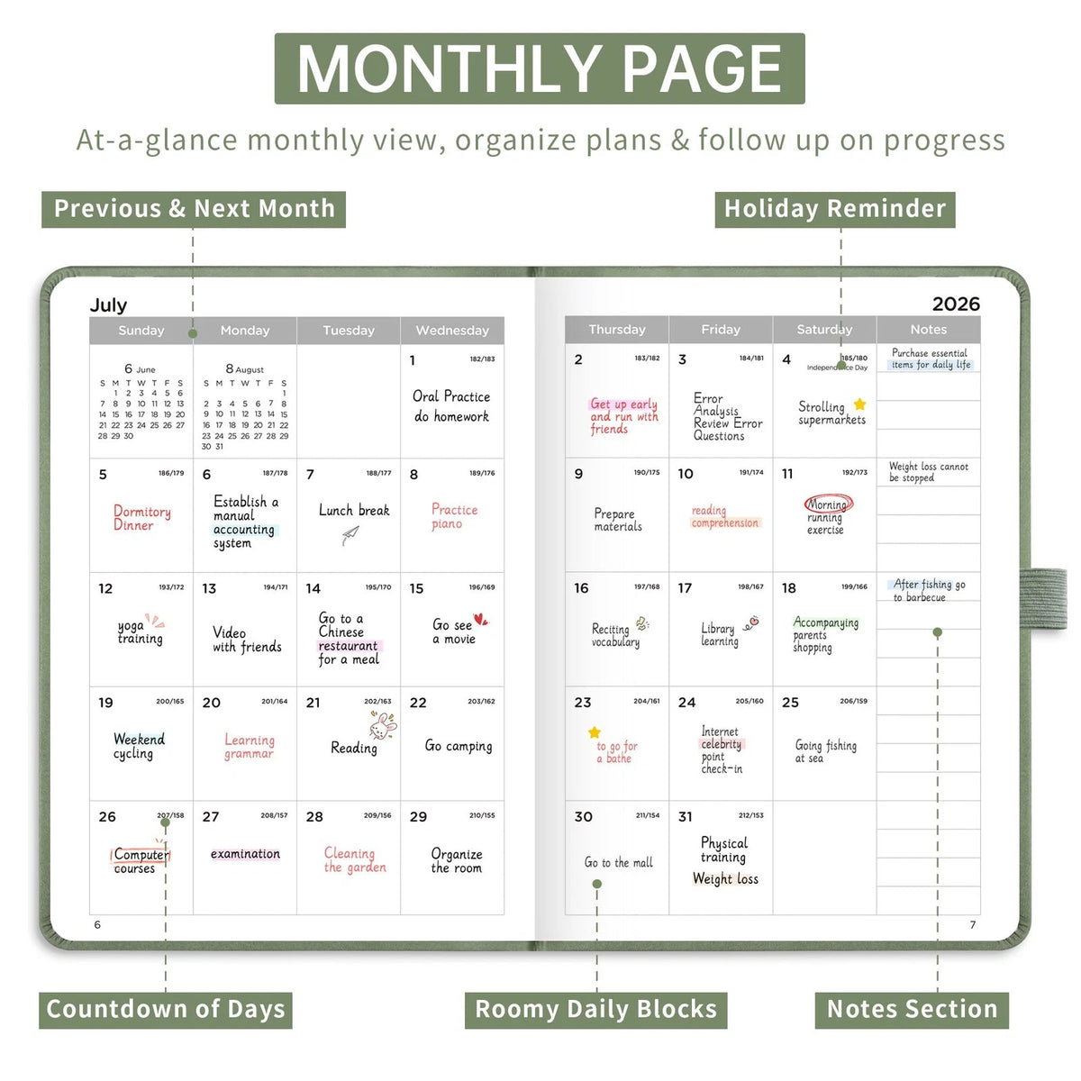 Pocket Calendar for A6 (2026–2027)