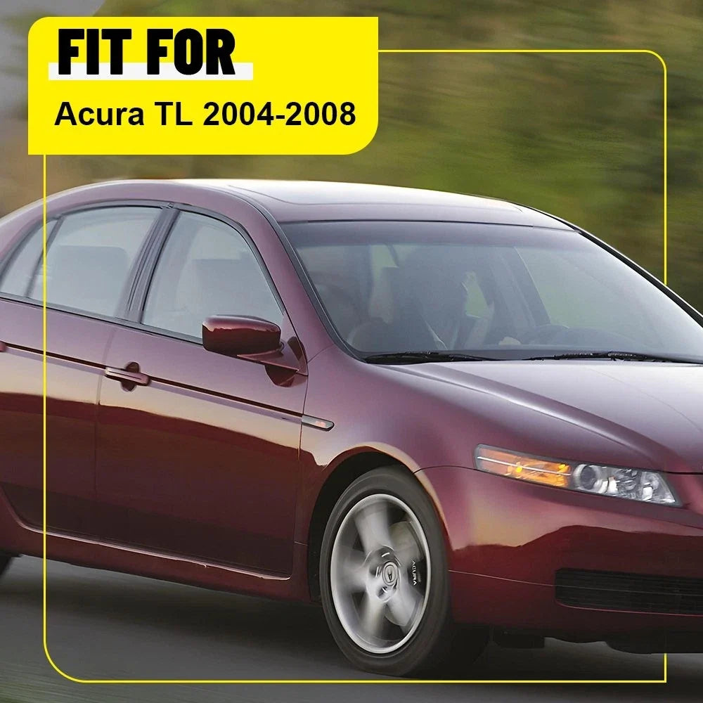 6x Black Pillar Posts Door Cover Trim Kit for Acura TL (2004–2008)