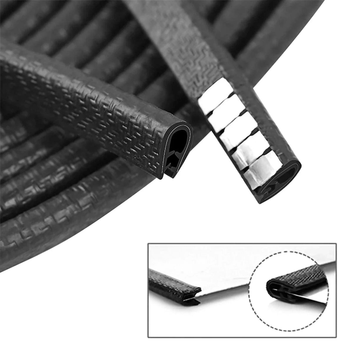 Car Door Edge Guards Rubber U-Shape Trim Seal Protector for 5M (16ft)