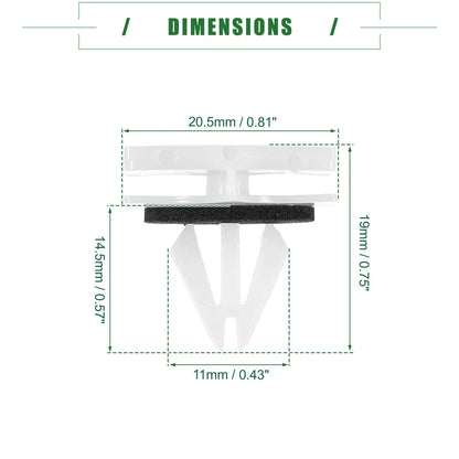 50 Pcs Rocker Panel Clips for Chevrolet Avalanche (2007–2013) No. 11518357