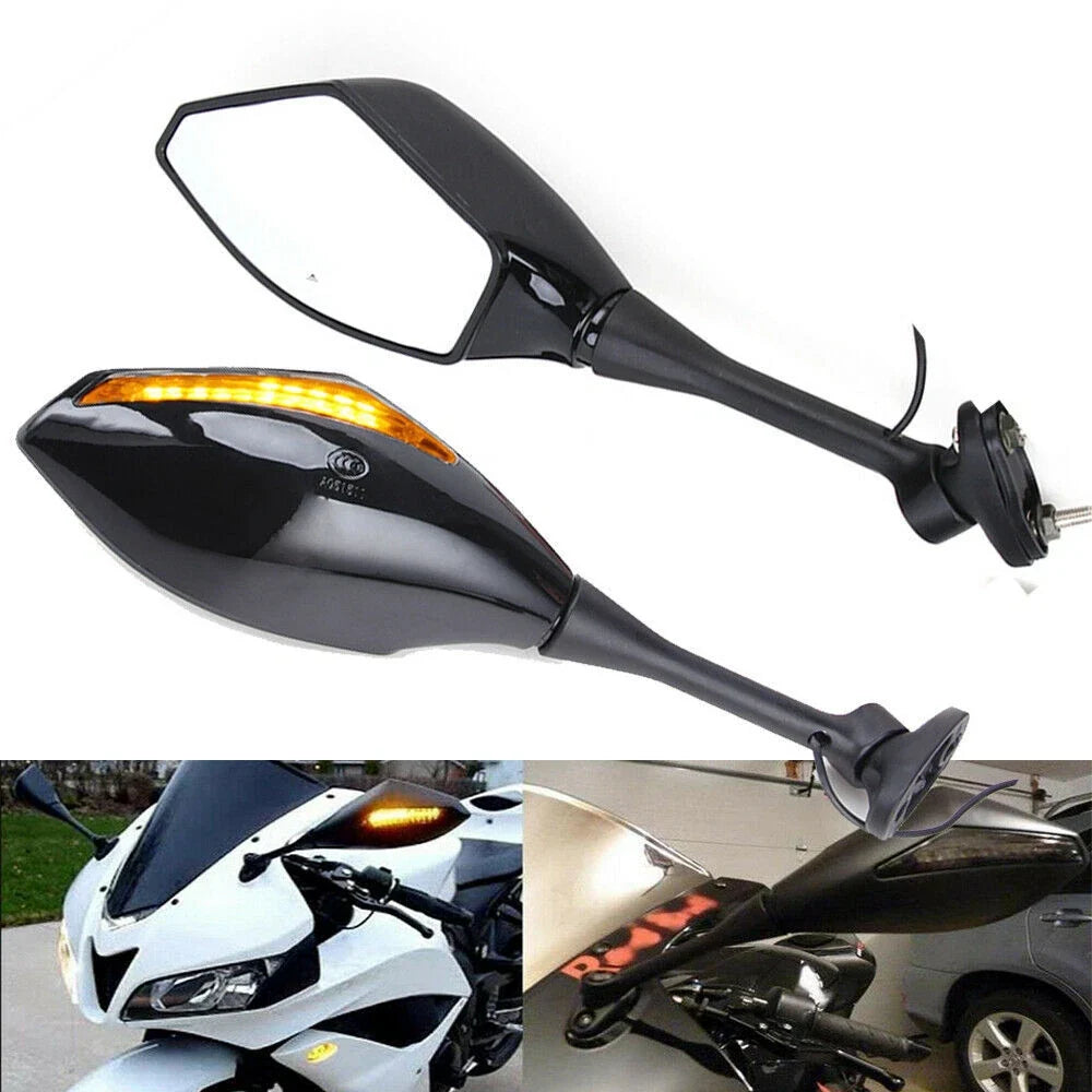LED Turn Signal Side Mirrors for Honda CBR600RR 1000RR 500R 300R 250R