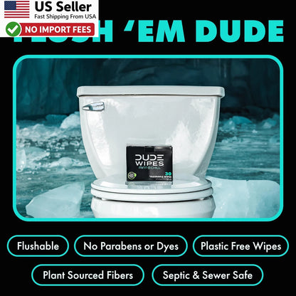 30 Count Travel Wipes for DUDE Wipes Mint Chill